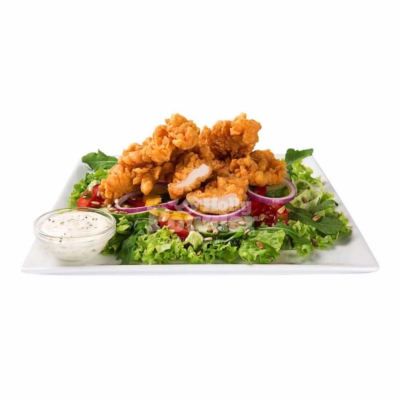 salade avec poulet croustillant
