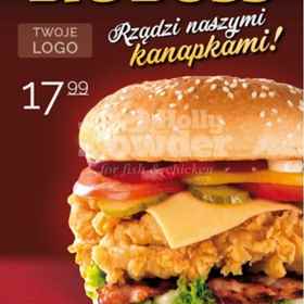 burger z kurczakiem w panierce na plakacie